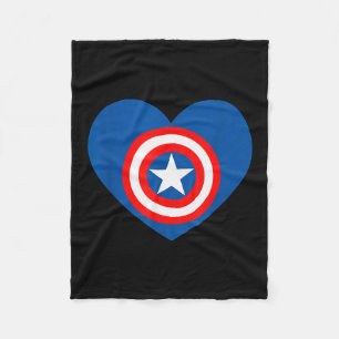 Marvel Captain America Avengers Heart Love Valenti Fleece Blanket