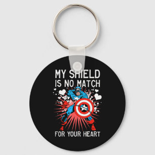 Marvel Captain America Shield Heart Valentine Grap Keychain