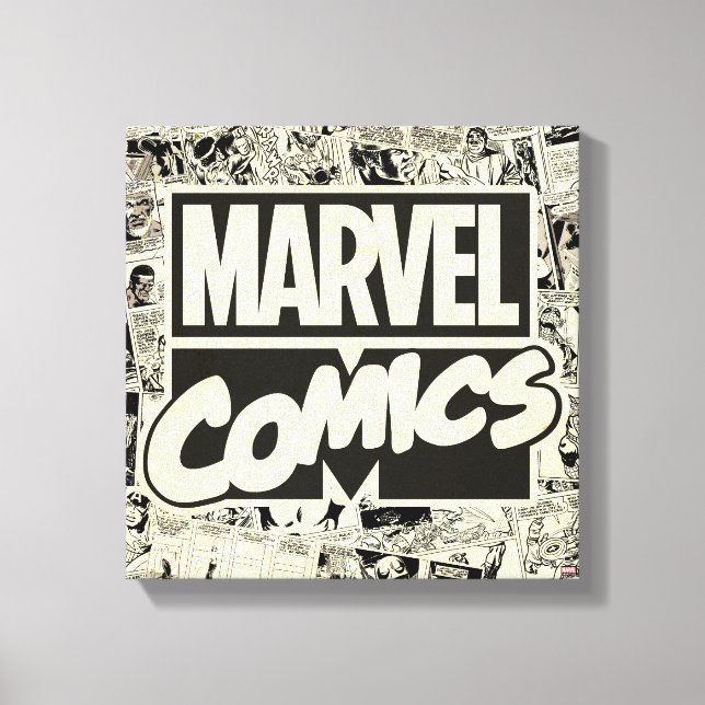 Marvel Comics Pages Pattern Canvas Print (Front)