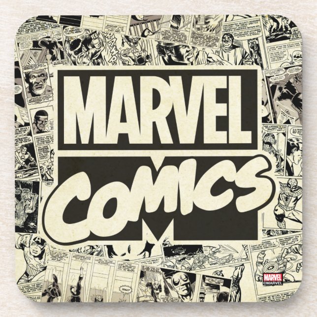 Marvel Comics Pages Pattern Coaster (Front)