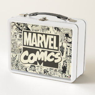 Marvel Comics Pages Pattern Metal Lunch Box