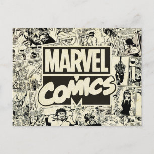 Marvel Comics Pages Pattern Postcard