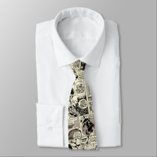 Marvel Comics Pages Pattern Tie