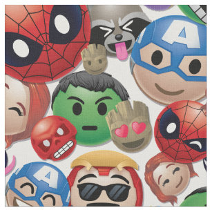 Marvel Emoji Characters Toss Pattern Fabric