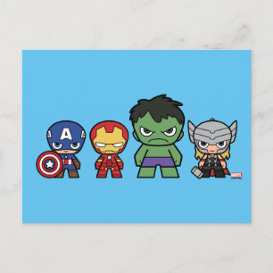 Marvel Go! Avengers Group Postcard