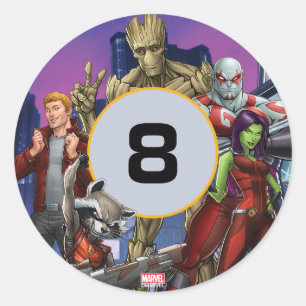 Marvel   Guardians of the Galaxy - Birthday Classic Round Sticker