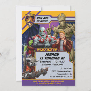 Marvel Guardians of the Galaxy - Birthday Invitation