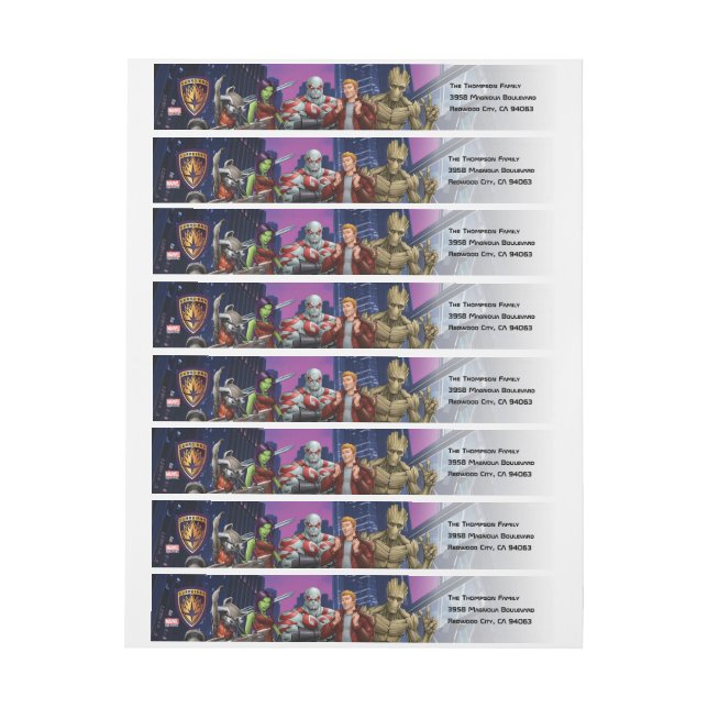 Marvel | Guardians of the Galaxy - Birthday Wrap Around Label (Sheet)