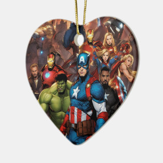 Marvel Heart Ceramic Ornament