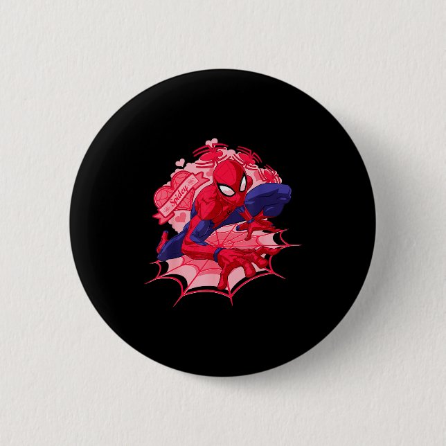 Marvel Spider-man Hearts Valentines Day  2 Inch Round Button (Front)