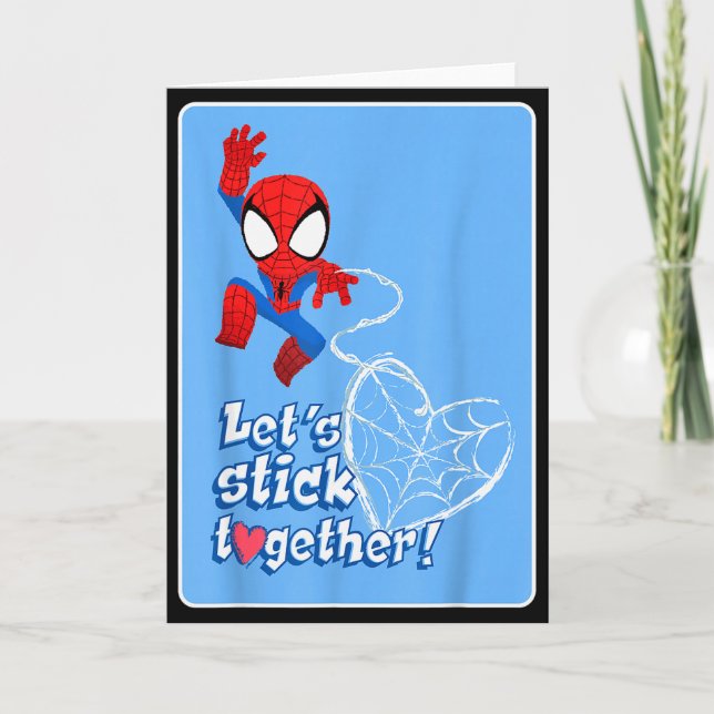 Marvel Spider-man Lets Stick Together Valentine Ca Card (Front)