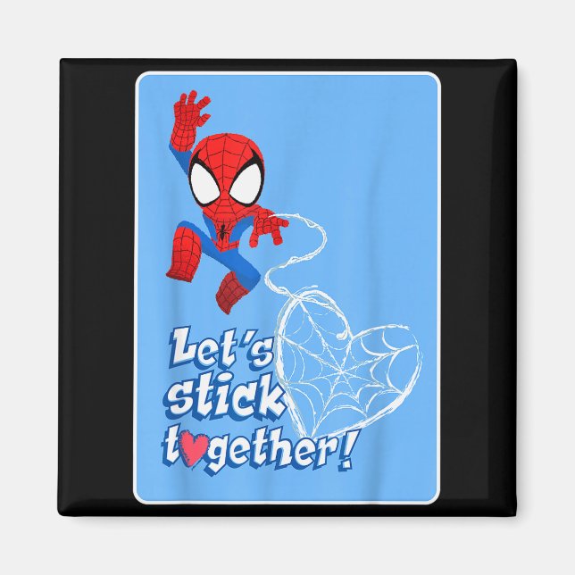 Marvel Spider-man Lets Stick Together Valentine Ca Magnet (Front)