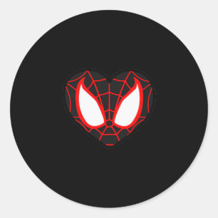 Marvel Spider-man Miles Morales Valentines Day Hea Classic Round Sticker
