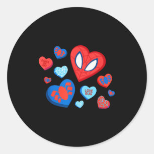 Marvel Spider-man Spidey Hearts Valentines Day Classic Round Sticker