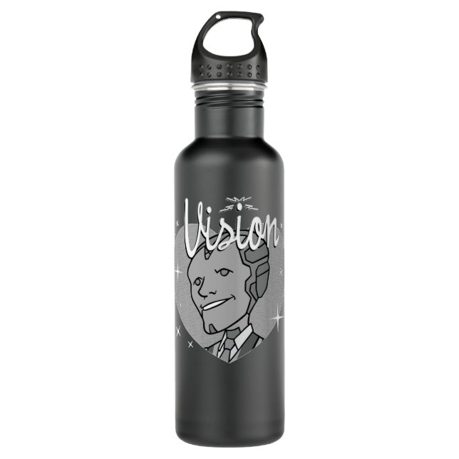 Marvel WandaVision Vision Heart Retro 60s Sweatshi 710 Ml Water Bottle (Front)