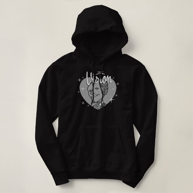 Marvel WandaVision Vision Heart Retro 60s Sweatshi Hoodie (Design Front)