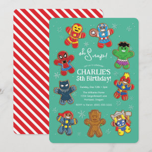 Marvel Winter Holiday Birthday Invitation