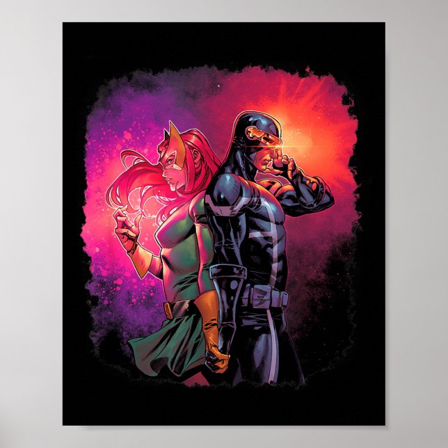 Marvel X-men Cyclops &amp; Jean Grey Variant Valen Poster (Front)