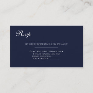 Marvellous Blue save the date wedding rsvp card