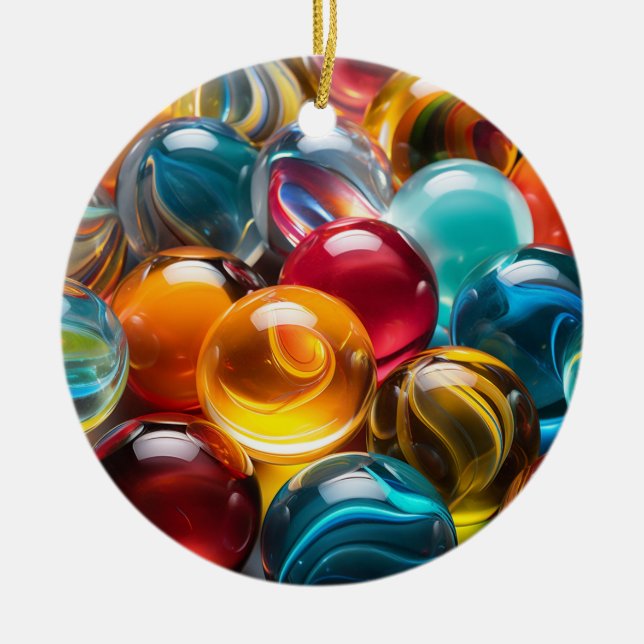 Marvellous marbles ceramic ornament (Front)