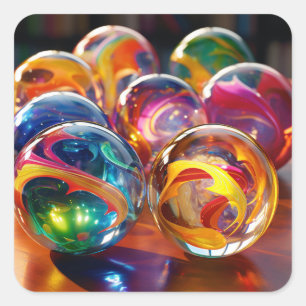 Marvellous marbles square sticker