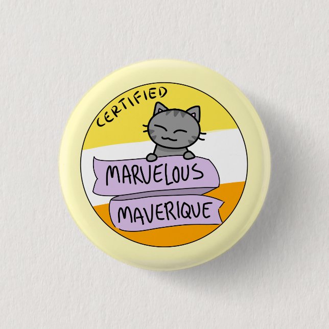 Marvellous Maverique 1 Inch Round Button (Front)