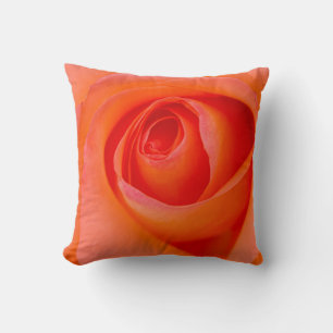 Marvellous Orange Rose Bud Throw Pillow