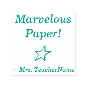 "Marvellous Paper!" + Instructor Name Rubber Stamp