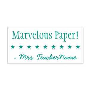 "Marvellous Paper!" + Tutor's Name Rubber Stamp