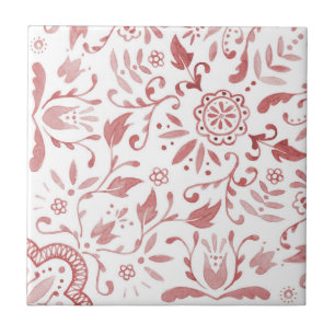 Marvellous Vintage Red Pattern Ceramic Tile