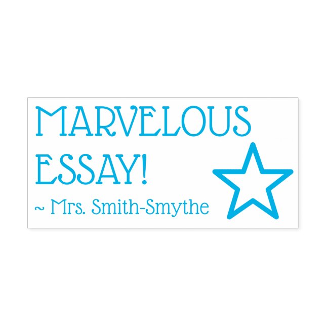 "MARVELOUS ESSAY!" Educator Rubber Stamp (Design)