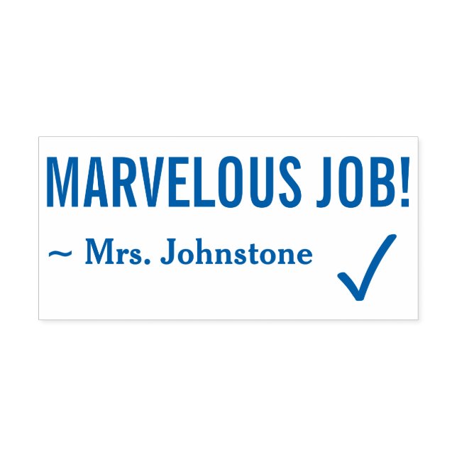 "MARVELOUS JOB!" Grading Rubber Stamp (Design)