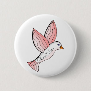 Marvelous Peace and Love Dove 2 Inch Round Button