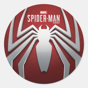 Marvel's Spider-Man   Metal Spider Emblem Classic Round Sticker