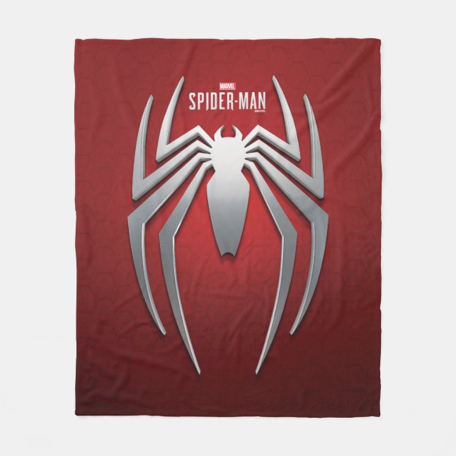 Marvel's Spider-Man | Metal Spider Emblem Fleece Blanket (Front)