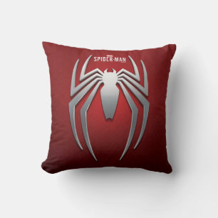 Marvel's Spider-Man   Metal Spider Emblem Throw Pillow