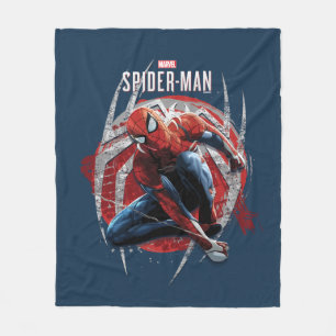 Marvel's Spider-Man   Web Swing Street Art Graphic Fleece Blanket