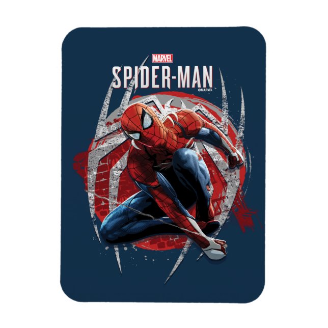Marvel's Spider-Man | Web Swing Street Art Graphic Magnet (Vertical)