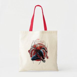 Marvel's Spider-Man Web Swing Street Art Graphic Tote Bag