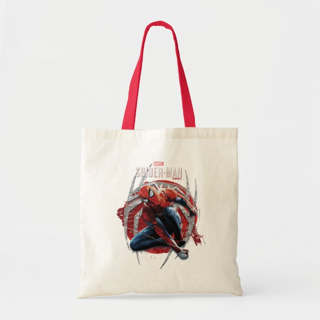 Marvel's Spider-Man | Web Swing Street Art Graphic Tote Bag (Front)