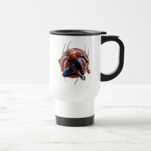 Marvel's Spider-Man Web Swing Street Art Graphic Travel Mug