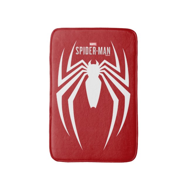 Marvel's Spider-Man | White Spider Emblem Bath Mat (Front Vertical)