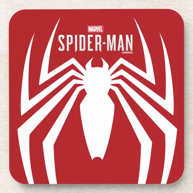 Marvel's Spider-Man | White Spider Emblem Coaster (Front)