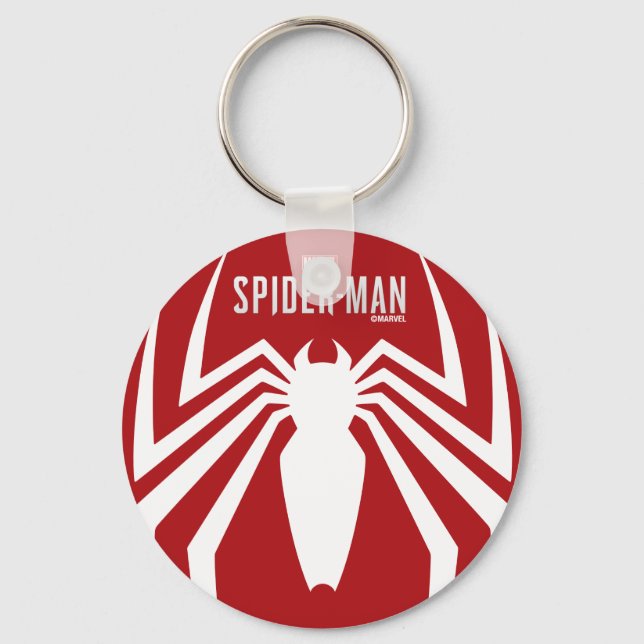Marvel's Spider-Man | White Spider Emblem Keychain (Front)