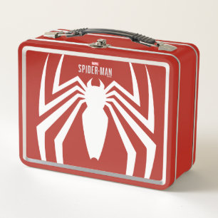 Marvel's Spider-Man   White Spider Emblem Metal Lunch Box