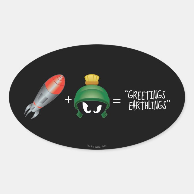 MARVIN THE MARTIAN™ Emoji Equation Oval Sticker (Front)
