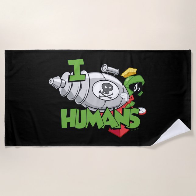 MARVIN THE MARTIAN™ I Laser Humans Beach Towel (Front)