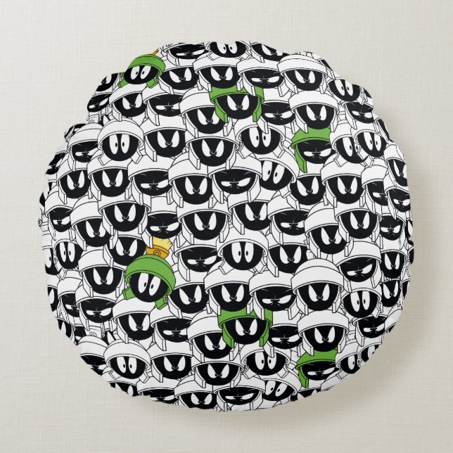 MARVIN THE MARTIAN™ Line Art Colour Pop Pattern Round Pillow (Front)