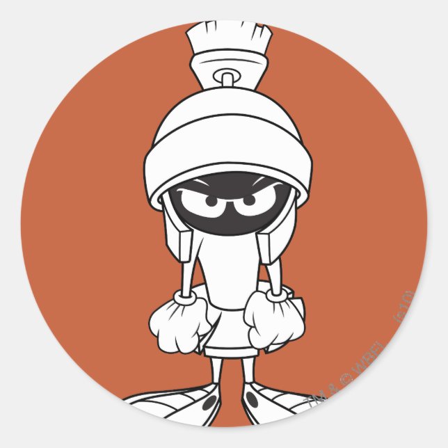MARVIN THE MARTIAN™ Mad at You Classic Round Sticker (Front)