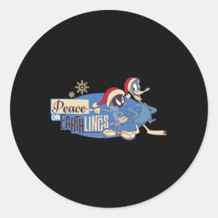 Marvin The Martian Peace On Earthlings T Shirt  Classic Round Sticker